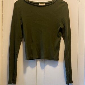 Universal Thread Green Fitted Crop Blouse